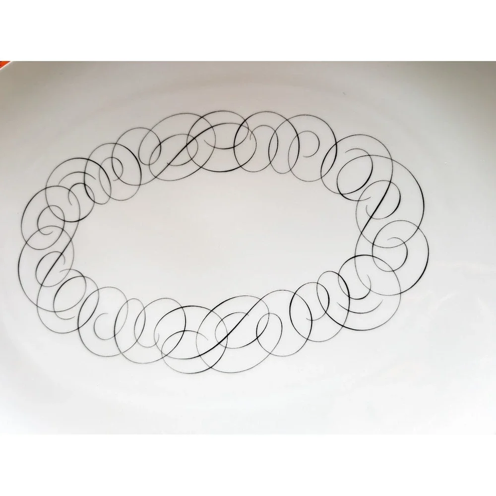 Raymond Loewy Continental China Script Oval Serving Platter 17